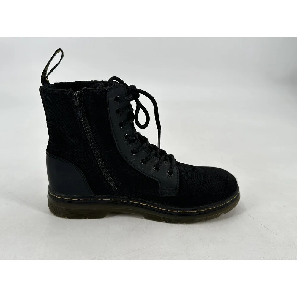 Dr. Martens COMBS J Gray Poly Round Toe Lace Up/Zip Ankle Boots Kid's Size 3‎
